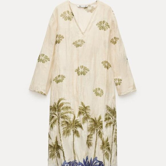 NWT ZARA PRINTED 100% RAMIE TUNIC DRESS 3390/170 Sz-S - Picture 5 of 11